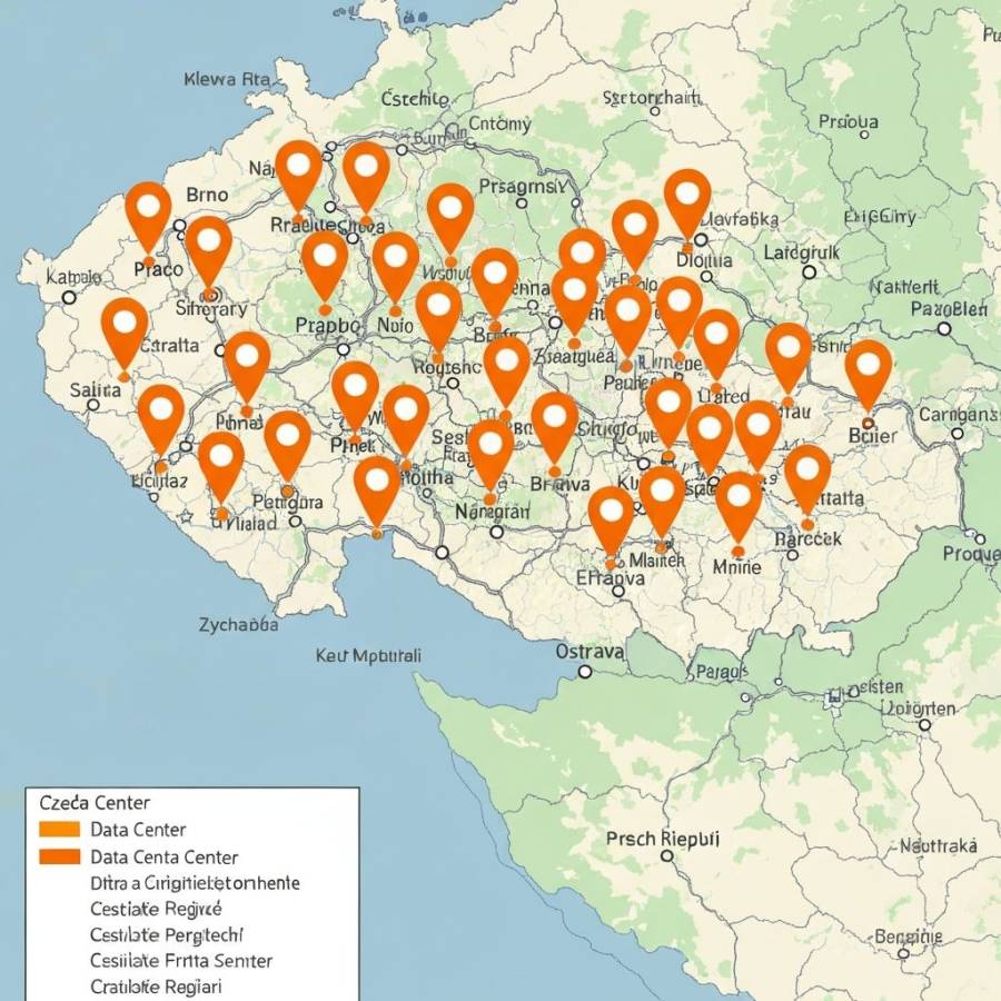Map of MetaCentrum hardware centres across Czech Republic